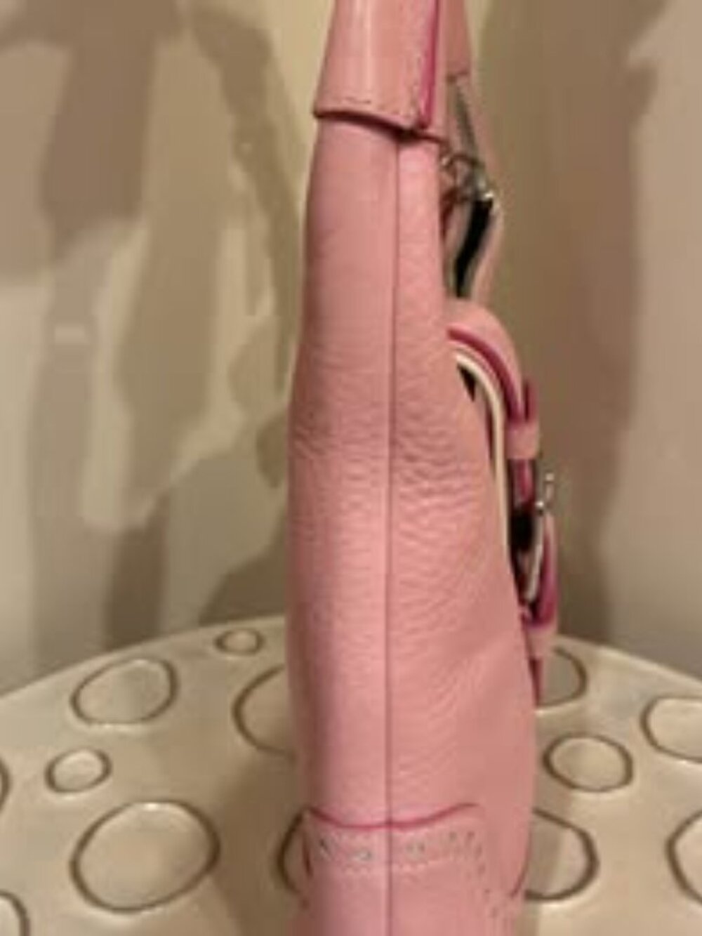 Pink Pebbled Leather Coach Hamptons Hobo Shoulder Bag - Picture 5 of 6
